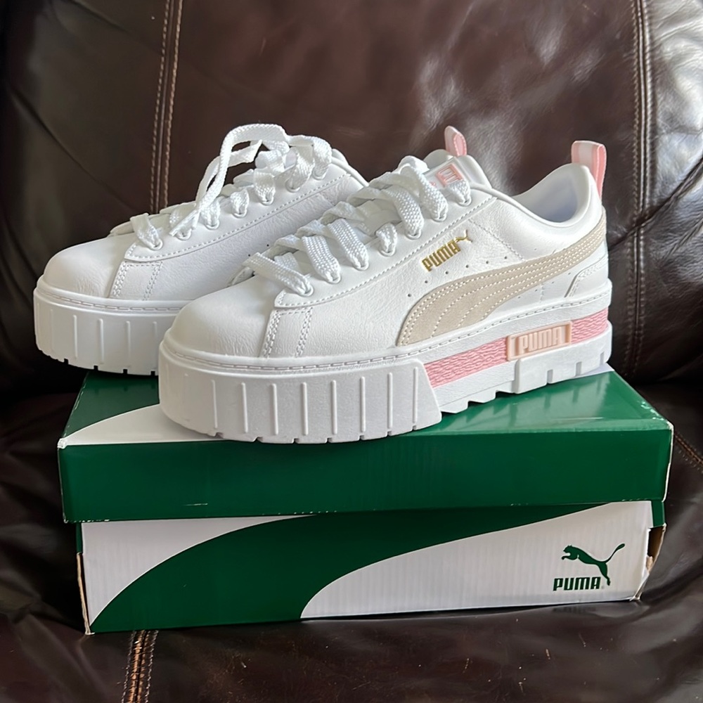 Worn ONCE - Puma Women’s Mayze Platform Sneakers white - marshmallow